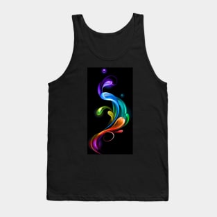 Rainbow drops on black background Tank Top